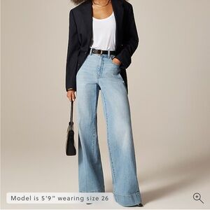 Women's Light Blue Wide-Leg Trousers
